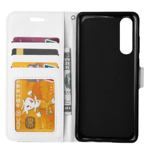 Wallet 3-kort til Huawei P30 (ELE-L29) : farve - hvid