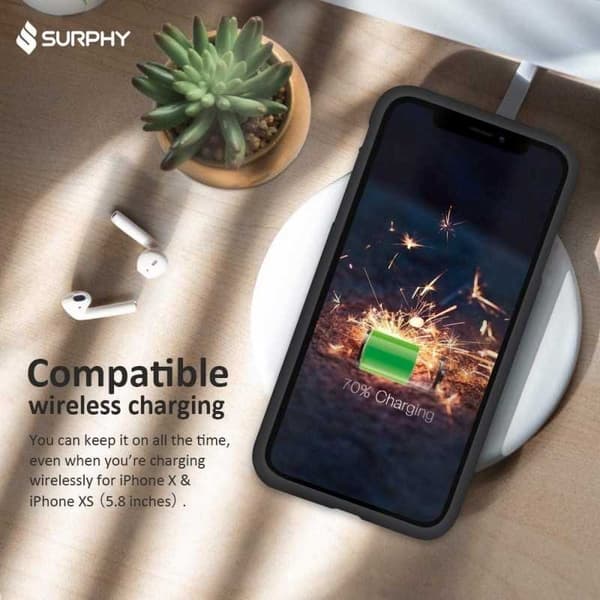iPhone X Gummibelagd Mattsvart Silikon Skal