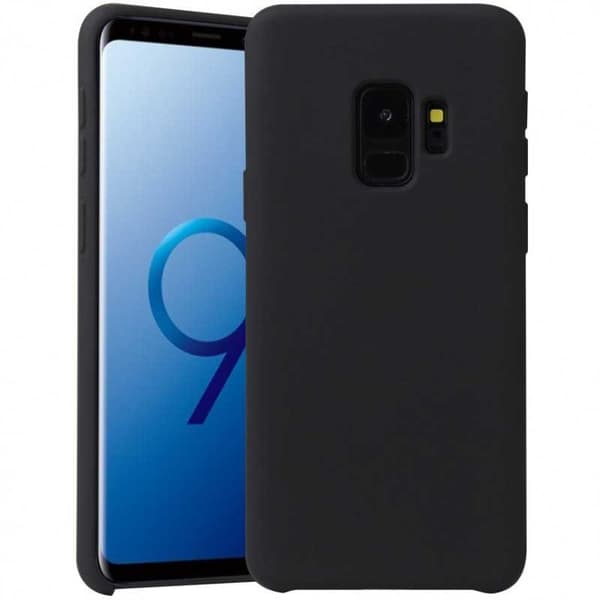 Samsung S9 gummibelagt mat sort silikonecover