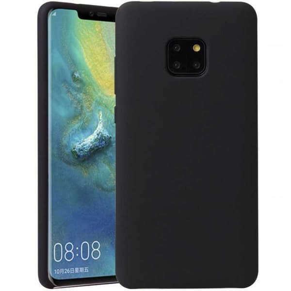 Huawei Mate 20 gummibelagt mat sort silikonecover Svart
