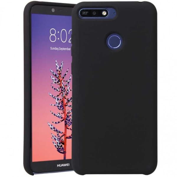 Huawei Y6 2018 gummibelagt mat sort silikonecover Svart