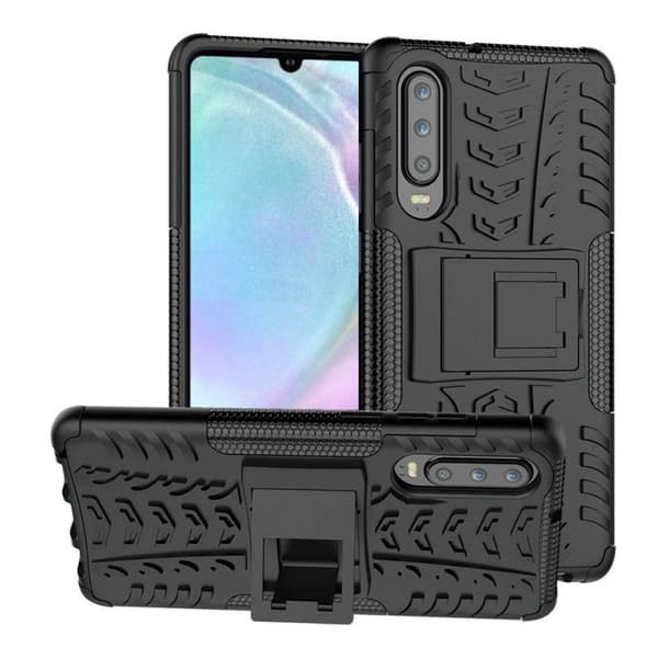 Støtsikkert deksel med stativ Huawei P30 (ELE-L29) : Farge - Svart