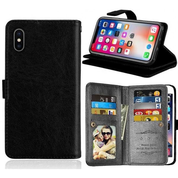 iPhone X Practical Wallet Case 2i1 med 11-rums løkke
