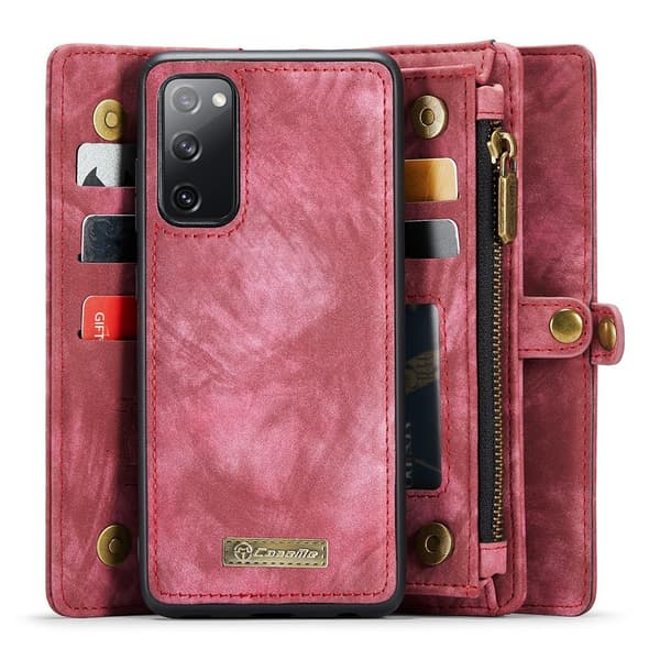 Samsung Galaxy S20 Kotelo Irrotettava Kuori Punainen