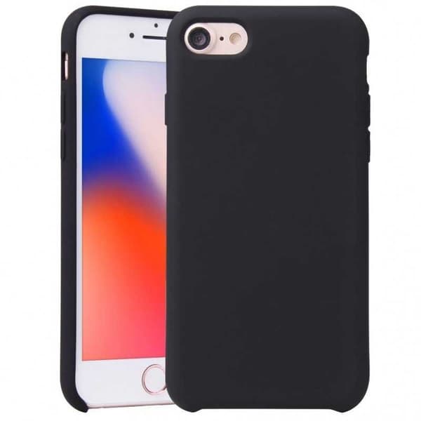 iPhone 8 & 7 gummibelagt mat sort silikone cover