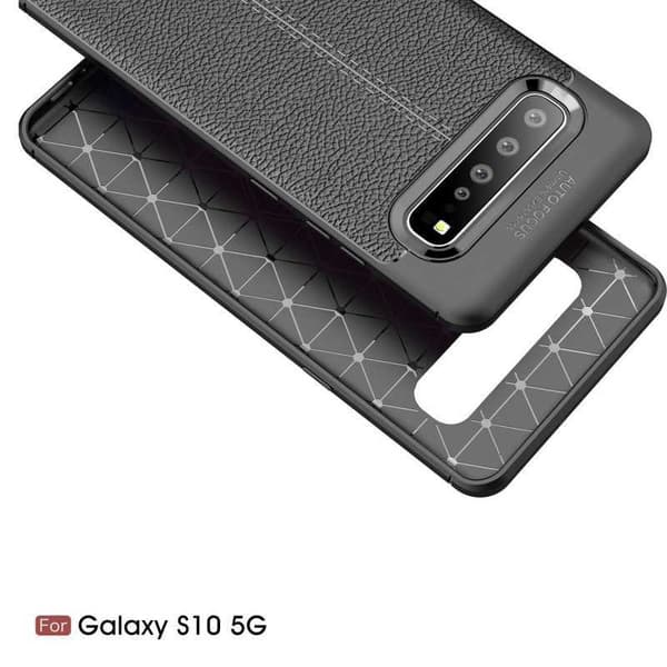 Samsung S10 Plus Stöttåligt & Stötdämpande Skal LeatherBack