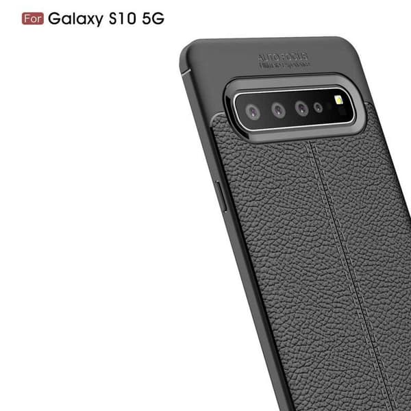 Samsung S10 Plus Stöttåligt & Stötdämpande Skal LeatherBack