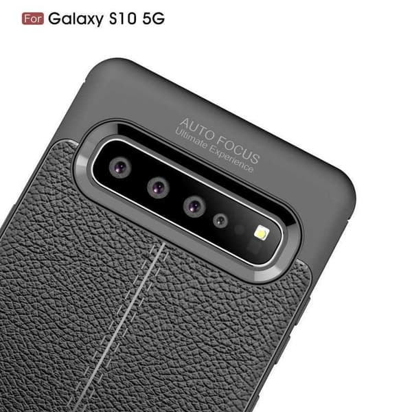 Samsung S10 Plus Stöttåligt & Stötdämpande Skal LeatherBack