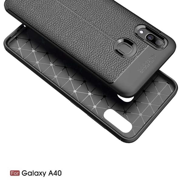 Samsung A40 Stødsikker og stødabsorberende cover læderbag