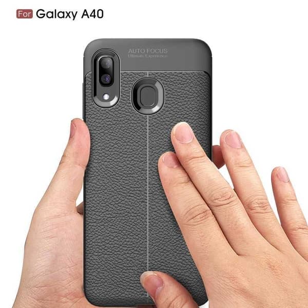 Samsung A40 Stødsikker og stødabsorberende cover læderbag