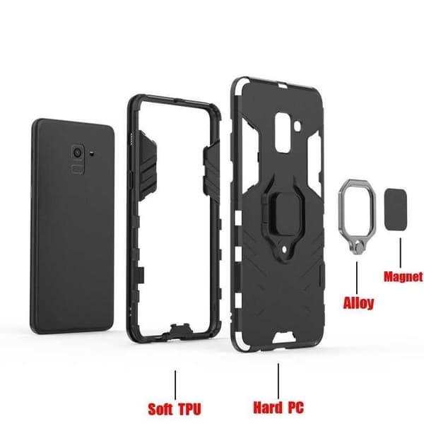 Samsung A8 2018 Stöttåligt Skal med Ringhållare ThinArmor