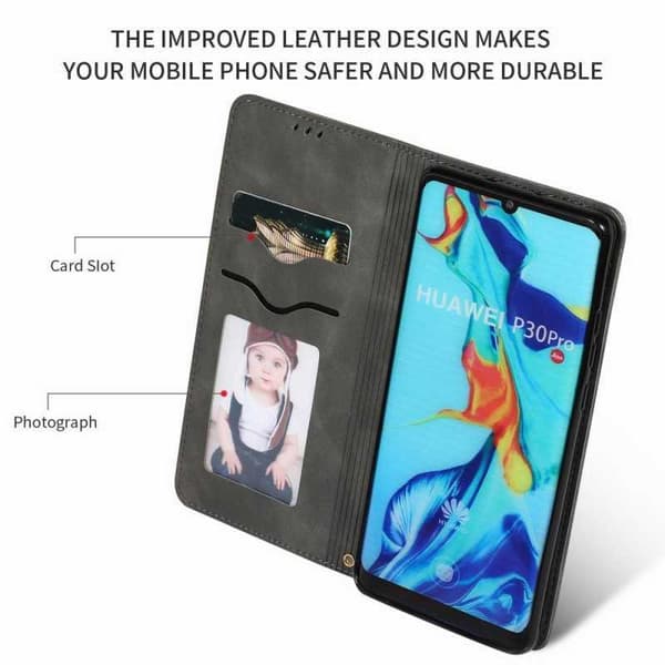 Huawei P30 Flipfodral Kortfack Mocka