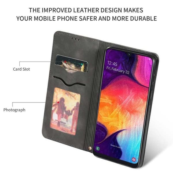Samsung A50 Flip Case kort rum ruskind