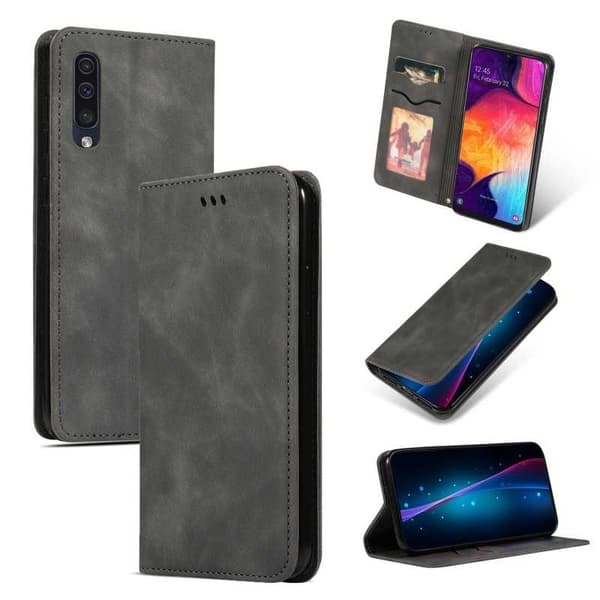 Samsung A50 Flip Case kort rum ruskind