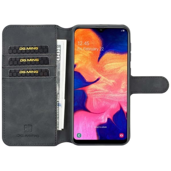 DG-Ming Lommebokdeksel 3-kort Samsung Galaxy A10 (SM-A105F) : Farge - Svart