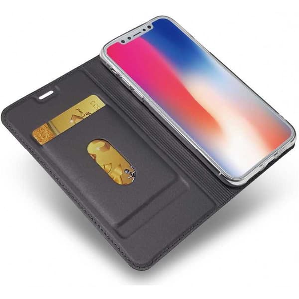 iPhone XS Max Flipfodral Skin Pro med Kortfack Svart