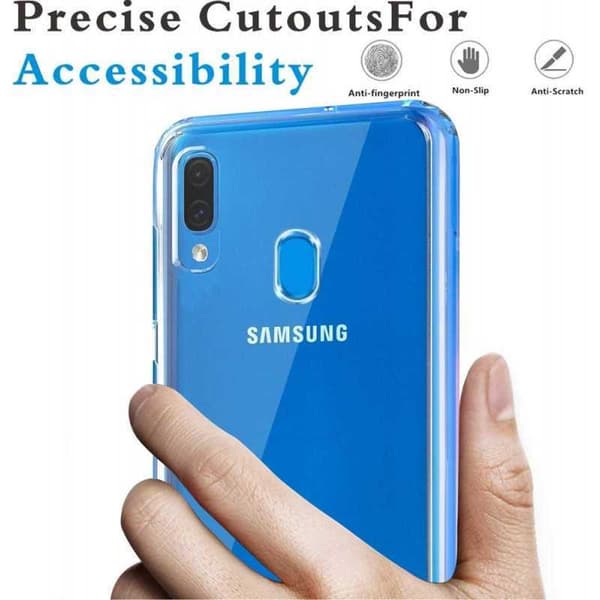 Samsung A20e Stöttåligt Genomskinligt Skal Simple