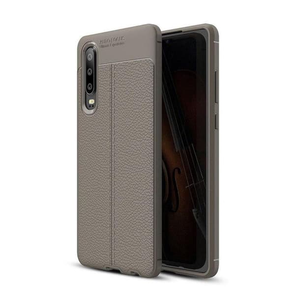 Nahkakuvioitu TPU kuori Huawei P30 (ELE-L29) : väri - harmaa