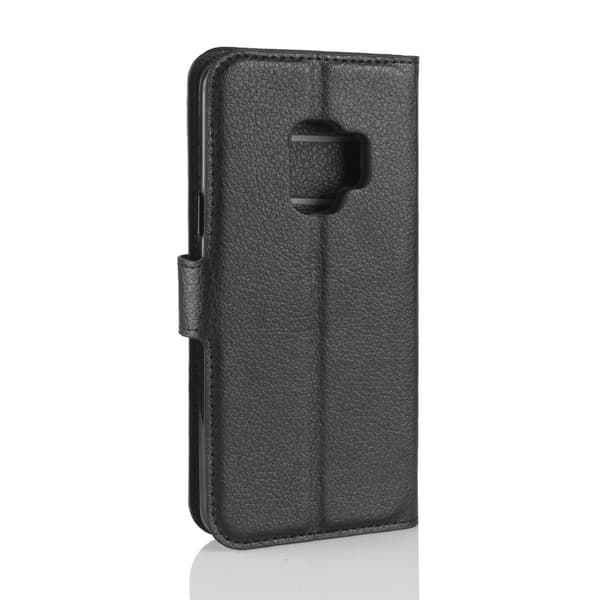 Samsung Galaxy S9 Plånboksfodral Svart Läder Skinn Fodral