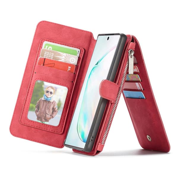CaseMe Multi Wallet 14-kort Samsung Galaxy Note 10 (SM-N970F) : farve - rød