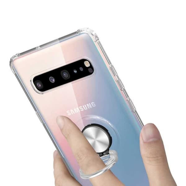 Samsung S10 Iskunkestävä kansi sormustelineellä Fresh