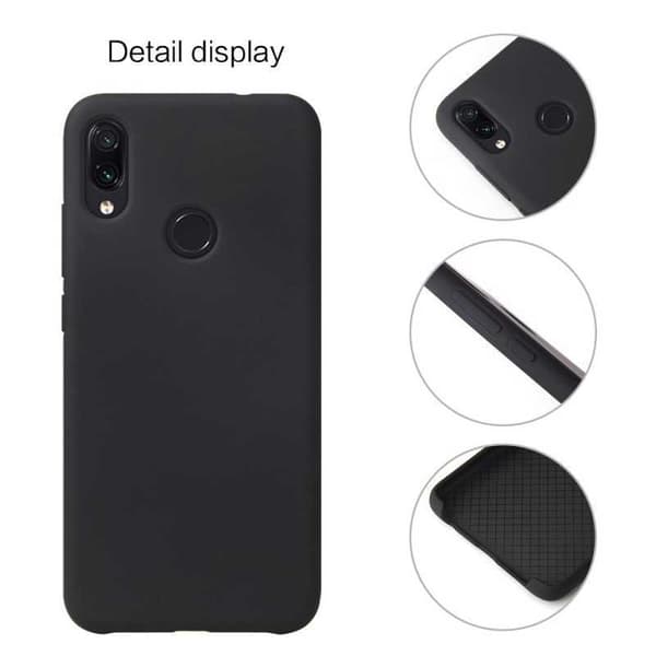 Xiaomi Redmi Note 7 gummibelagt mat sort silikonecover