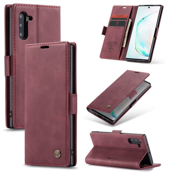 CaseMe Smart Magnet 2-kort Samsung Galaxy Note 10 (SM-N970F) : Färg - Vinröd