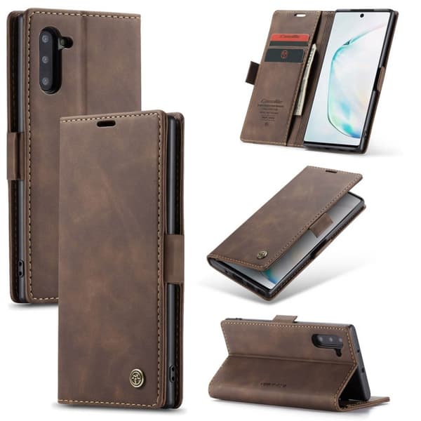 CaseMe Smart Magnet 2-kort Samsung Galaxy Note 10 (SM-N970F) : farve - kaffe