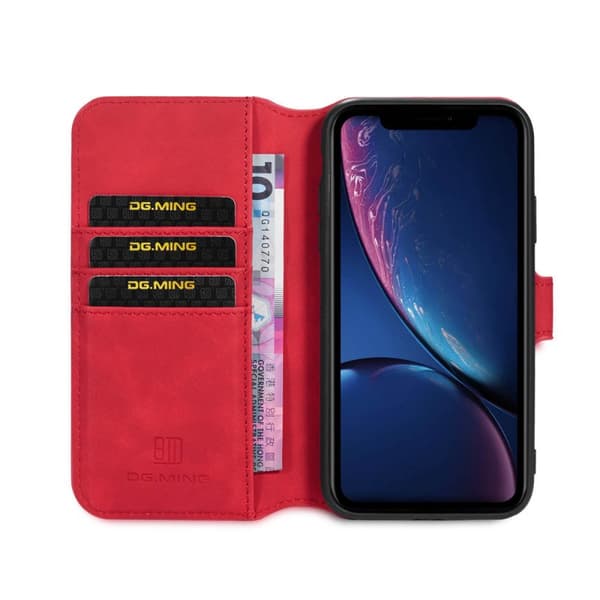 DG-Ming mobilplånbok 3-kort Apple iPhone 11 (6.1") : Färg - Röd