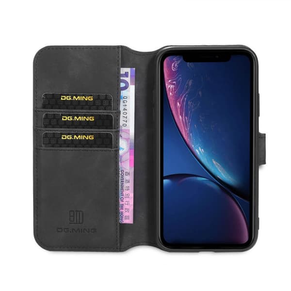 DG-Ming Lompakkokotelo 3-kortti Apple iPhone 11 (6.1 ") : väri - musta