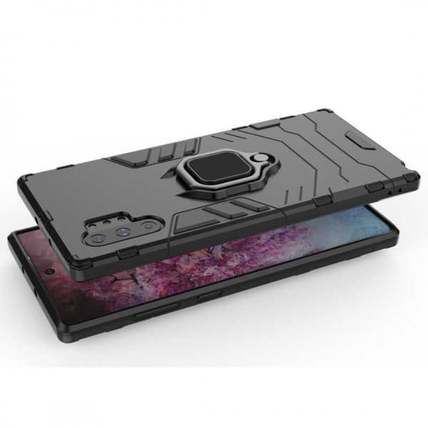 Samsung Note 10 Plus stødsikkert cover med ringholder tyndt armeret