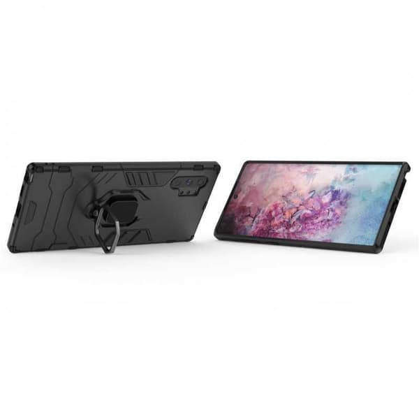 Samsung Note 10 Plus stødsikkert cover med ringholder tyndt armeret