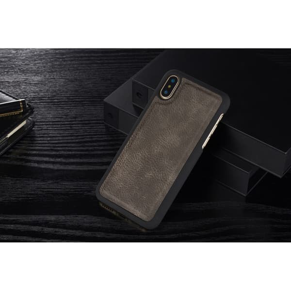 Apple iPhone X/Xs Kotelo Irrotettava Kuori Ruskea