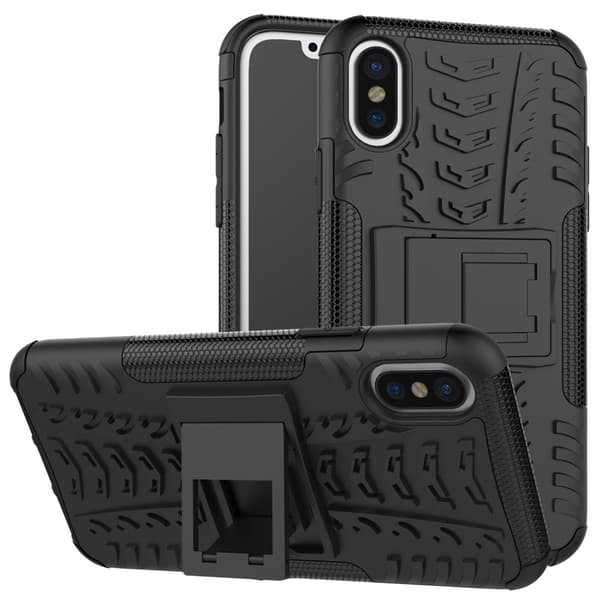 iPhone X/Xs Kuori Telineellä Iskunkestävä Musta