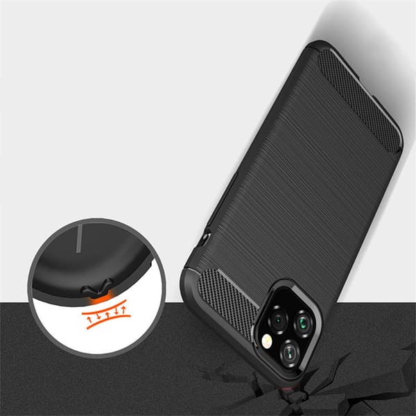 SKALO iPhone 11 Pro Max Armor Carbon Stødsikker TPU-cover