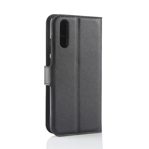 Huawei P20 Kotelo PU-nahka Litchi Musta