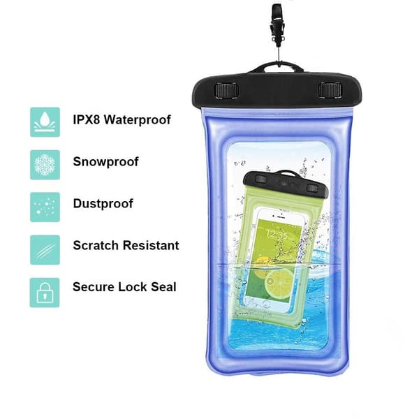 INF Flytende vanntett mobiltaske universalstørrelse blå 1 pack
