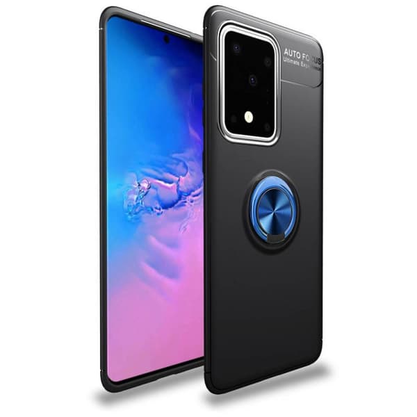 Slim Ring cover til Samsung Galaxy S20 Ultra (SM-G988F) : farve - Sort / Blå