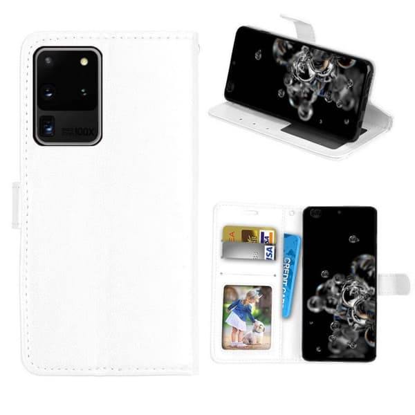 Mobil lommebok 3-kort Samsung Galaxy S20 Ultra (SM-G988F) : Farge - Hvit