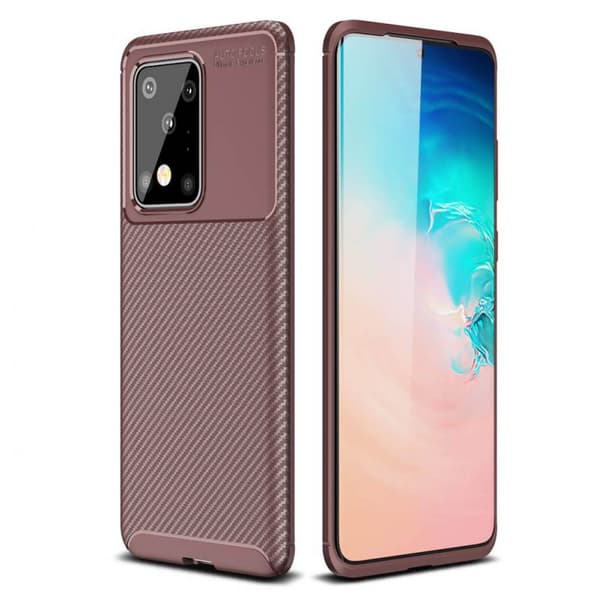 Carbon silikone cover Samsung Galaxy S20 Ultra (SM-G988F) : farve - brun