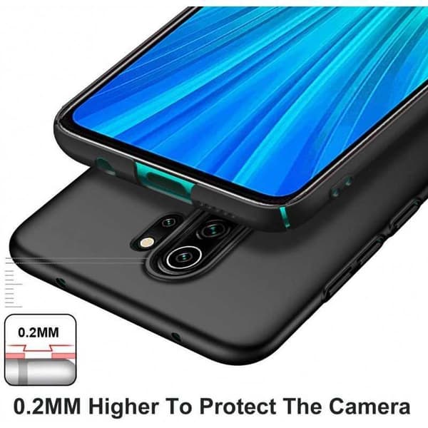 Xiaomi Redmi Note 8 Pro Ultra-ohut kumipinnoitettu mattamusta Cover Basic V2