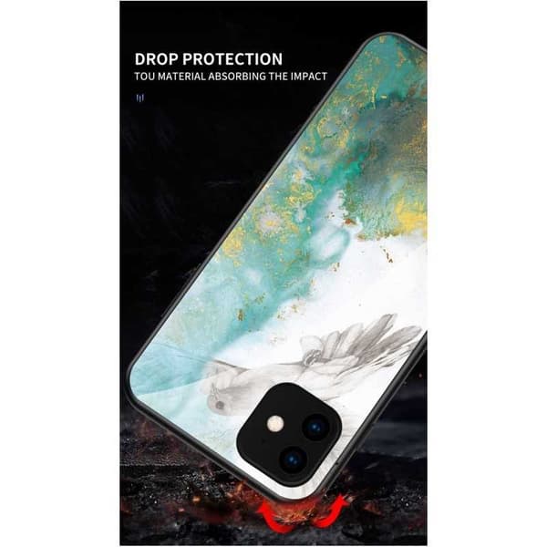 iPhone 11 Pro Marble Shell 9H hærdet glas bagside glas bagside V2