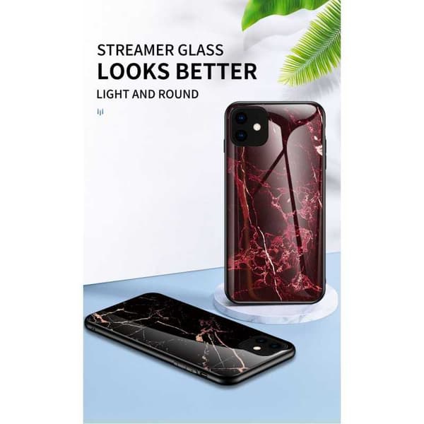 iPhone 11 Pro Max Marmorskal 9H Härdat Glas Baksida Glassback V2