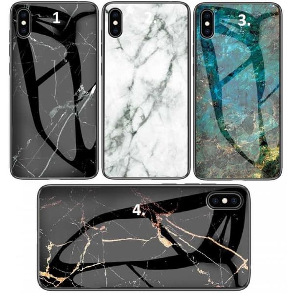 iPhone XS Max Marmorskal 9H Härdat Glas Baksida Glassback V2