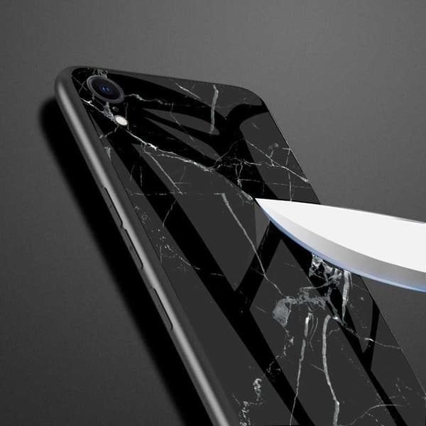 iPhone XR Marmorskal 9H Härdat Glas Baksida Glassback V2