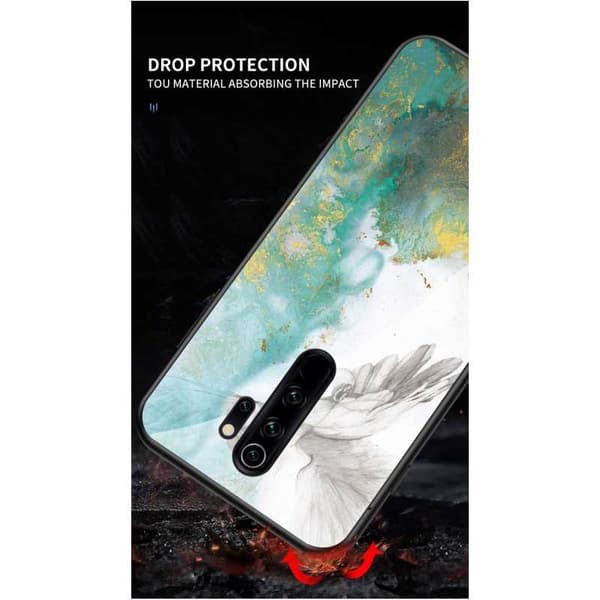 Redmi Note 8 Pro Marble Shell 9H Glasbagside Glasbagside V2