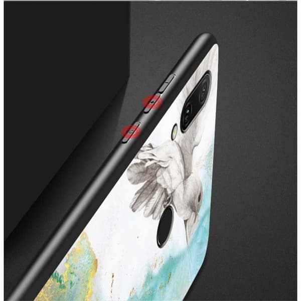 Xiaomi Redmi Note 7 Marble Shell 9H hærdet glas bagside glas bagside V2