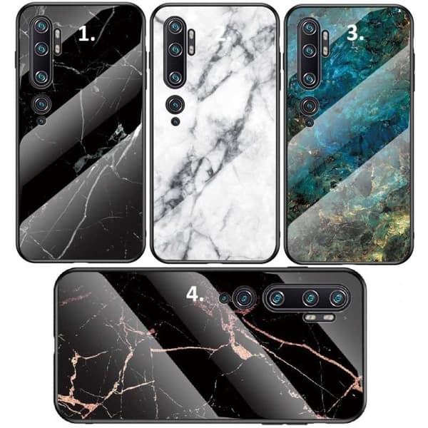 Xiaomi Mi Note 10/10 Pro Marble Shell 9H hærdet glas bagside glas bagside V2