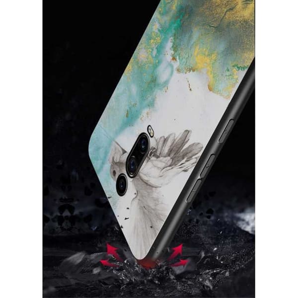 Xiaomi Mi 9T / 9T Pro Marmorskal 9H Härdat Glas Baksida Glassback V2