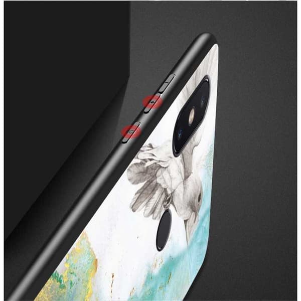 Huawei P20 Lite Marble Shell 9H hærdet glas bagside glas bagside V2